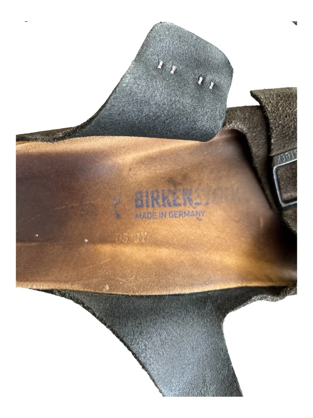Birkenstock Arizona Suede Leather Slide Sandals - Dark Brown 43